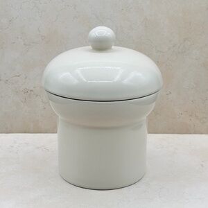 Ikea Off White Spinnarhaj Covered Stoneware Jar Retro Design Highly Collectible